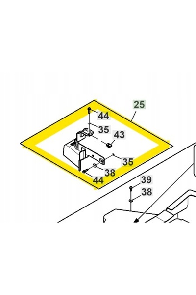 John Deere JD X380 X584 X590 Apărătoare capac punte (AM147589)