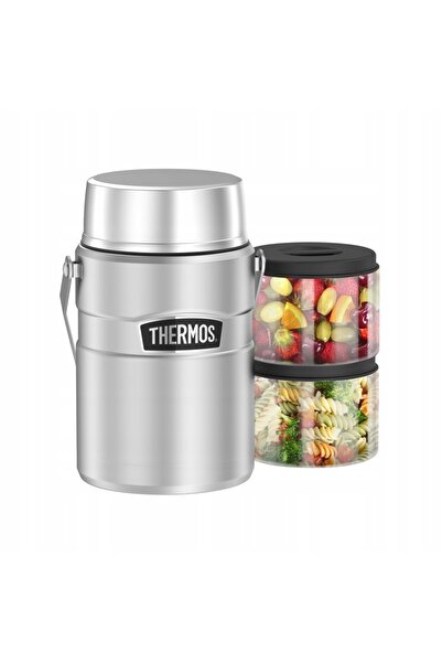 Thermos Termos cutie de prânz King 1390 ml oțel inoxidabil mat