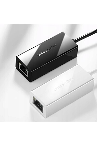 Ugreen Placă de rețea externă RJ45 - USB 2.0 100 Mbps Ethernet neagră (CR1)