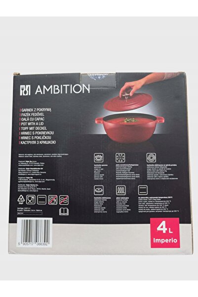 NO BRAND AMBITION IMPERIO Vas cu capac 4 l 26.5 cm pentru cuptor până la 220°...