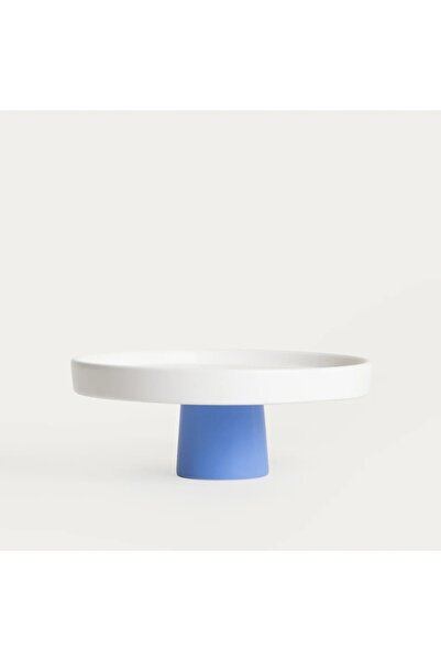 NO BRAND Ghiveci alb AFFI cu bază albastru marin 24x9 cm HOMLA