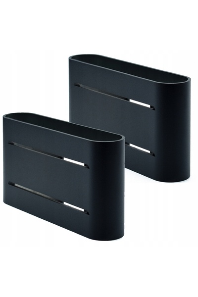 NO BRAND 2x SET APARAT DE ILUMINAT DE PERETE LED DECORATIV NEGRU CU LUMINĂ SU...
