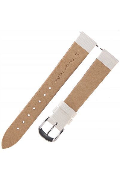 NO BRAND HIRSCH Lizardgrain - 16mm - ALB - Curea de ceas din piele