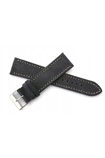 NO BRAND LAVVU Retro LSWUB22 - 22mm - Negru - Curea de ceas din piele