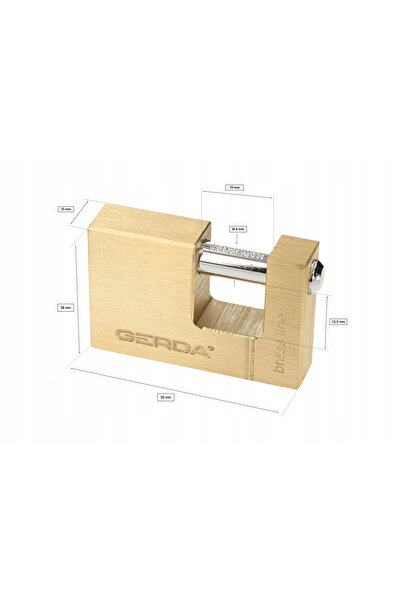 NO BRAND Lacăt din alamă cu ax, de 50 mm, cromat auriu, cu chei