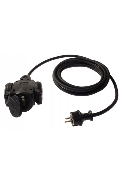 NO BRAND Prelungitor de șantier cu 3 prize, 10 m, H07RN-F 3G2,5, IP44, AS SCH...