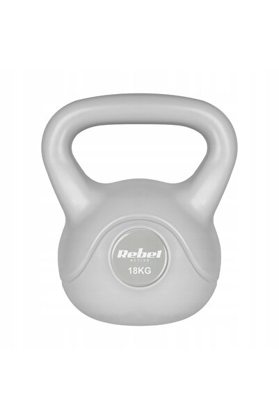 Rebel Kettlebell 18 kg gri, greutate tip kettle/dumbbell pentru exerciții, ABS