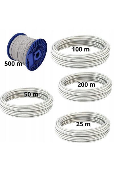 NO BRAND Sârmă de oțel PVC 2mm 500 metri Cablu galvanizat în manta Cablu galv...