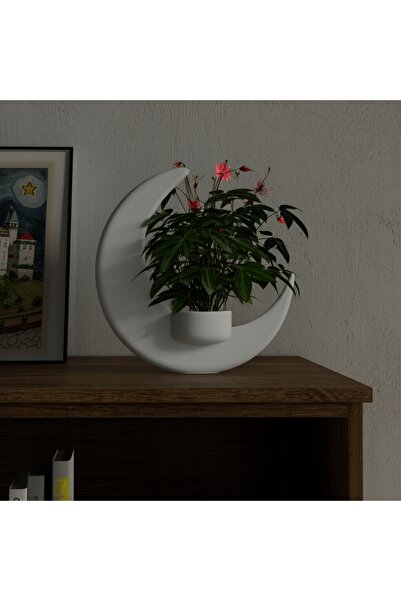 NO BRAND Suport decorativ modern pentru flori, cu design de lună.