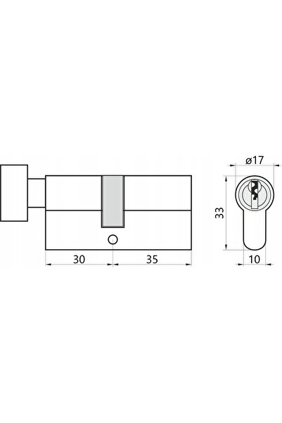 Yale Inserție neagră pentru clanță de ușă 30/35G - 3 chei