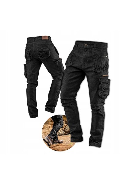 NEO Tools NEO 81-233-S pantaloni de lucru din denim cu 5 buzunare, negri, măr...