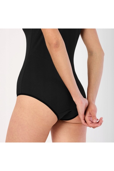NO BRAND Body damă din bumbac elegant cu mânecă lungă negru M