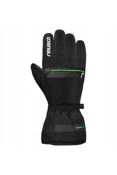 Reusch Mănuși de iarnă SNOW KING negru verde neon 6,5 XS/S