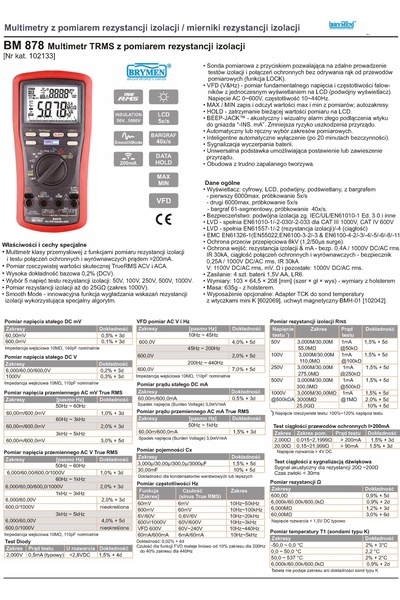 NO BRAND Super multimetru cu măsurarea rezistenței izolației 50-1000V, BRYMEN...