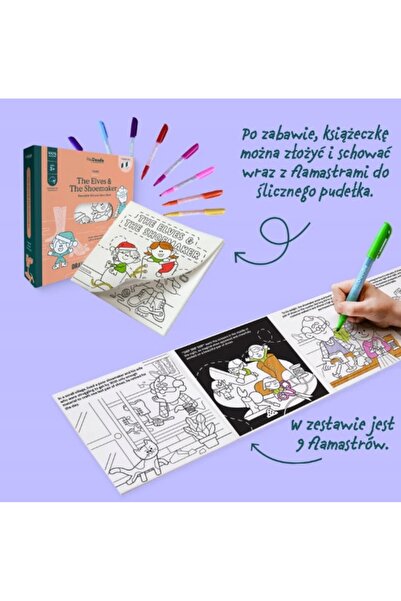 NO BRAND Carte de colorat din silicon – Cizmarul și elfii HeyDoodle – Markere