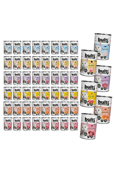 Bulti Hrană umedă completă pentru pisici, arome asortate, cutie 48x400g