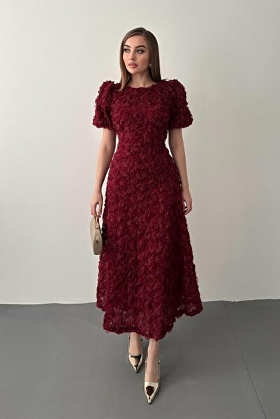LUMU Burgundy Rose Dress