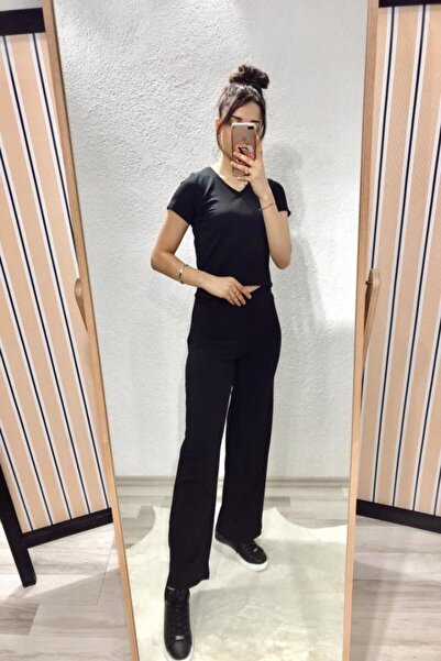 ELBEE Black t-shirt and pants tracksuit set