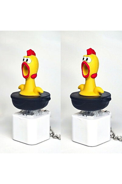 Choice 2PCS 2PCS Screaming Chicken Keychain Sound Light Effect Press Button S...