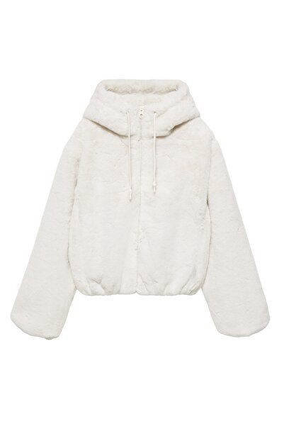 Pull & Bear Kapüşonlu suni kürk ceket