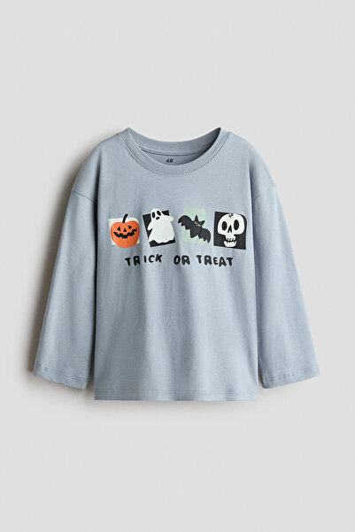 H&M Uzun Kollu ve Baskılı Tişört