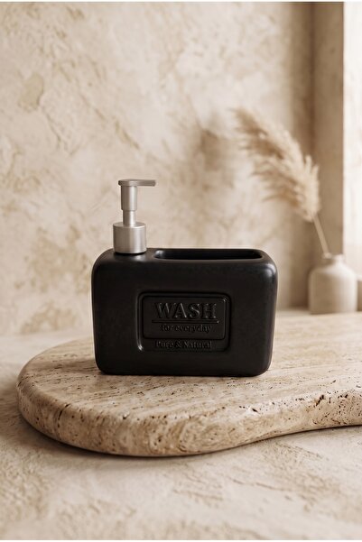 Kitchen Life 500 ml Countertop Ceramic Liquid Soap Dispenser and Detergent Di...
