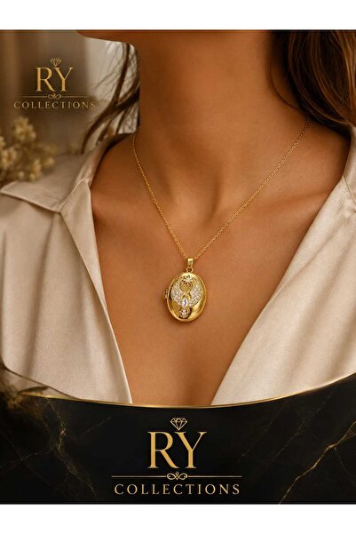 rycollections Zircon Stone Phoenix Detailed Openable Steel Necklace