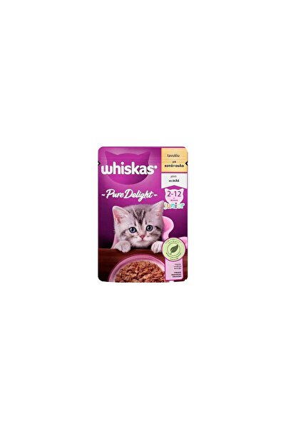 Whiskas Pouch Pure Delight Jöle Içinde Tavuklu Yavru Kedi Konservesi 12 Adet ...