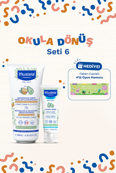 Mustela Besleyici Şampuan 200ml + Hydrabebe Avokadolu Yüz Kremi 40ml + 4'lü O...