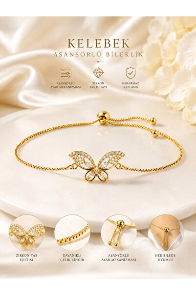 G Sport POLO Butterfly Detailed Zircon Bracelet with Lift Detail (Fits All Wr...