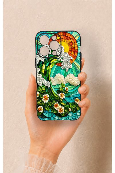 Vip Case حافظة من السيليكون بنمط موجة المحيط المتوافقة مع هاتف iPhone 14 Pro Max