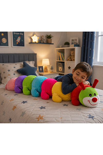 NUNU 100 cm Large Colorful Plush Caterpillar – Soft and Adorable Children's T...