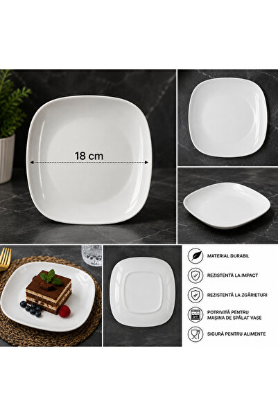 perdra Polycarbonate Plate 18 cm – Impact and Scratch Resistant, White