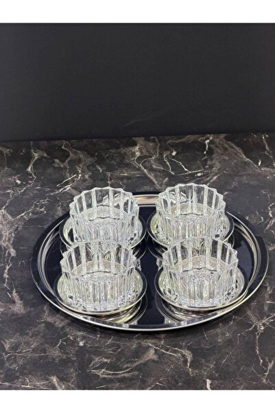 isra kristal Crystal Silver Delfi Glass Bowl Set – Decorative Snack, Nut, and...