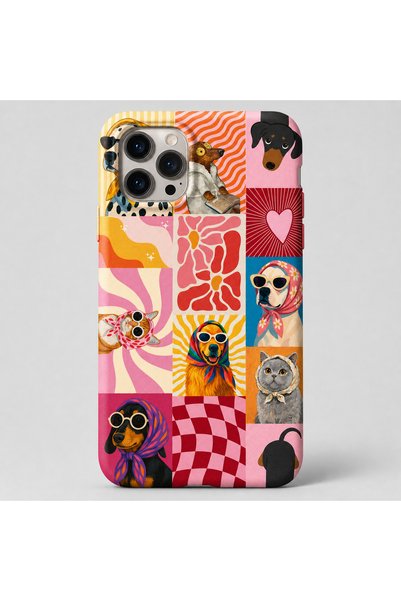 Mobildizayn iPhone 14/15 PLUS Uyumlu Desenli Pembe Lansman Telefon Kılıfı K234