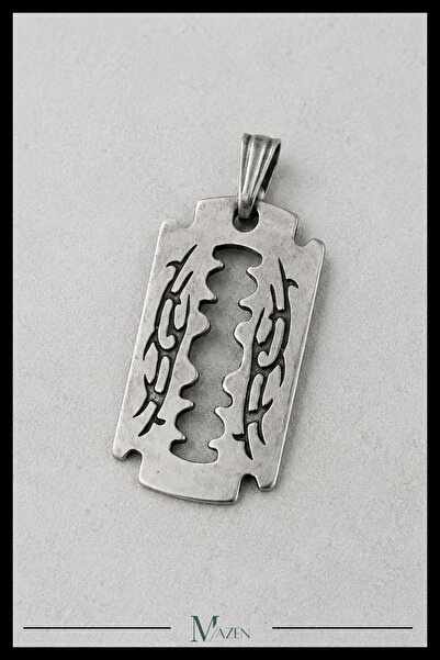 MAZEN Jilet Figürlü Antik Gümüş Renk Erkek Kolye Ucu Gotik Rock Punk Vintage ...