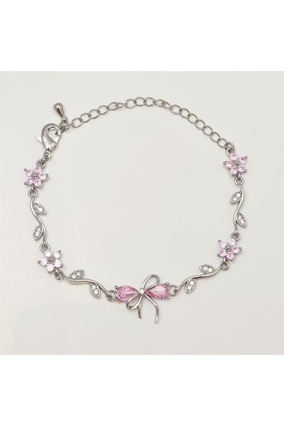 Heda Jewelry Fairy Dream Bileklik - Pembe Kurdele Figürlü Zarif Bileklik