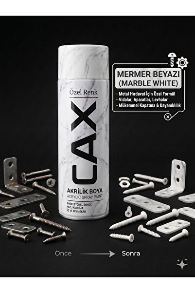 caxcolors CAX Akrilik Sprey Boya 400ml - Metal Hırdavat Vida Bağlantı Aparatı...