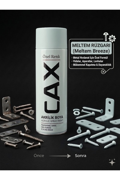 caxcolors CAX Akrilik Sprey Boya 400ml - Metal Hırdavat Vida Bağlantı Aparatı...