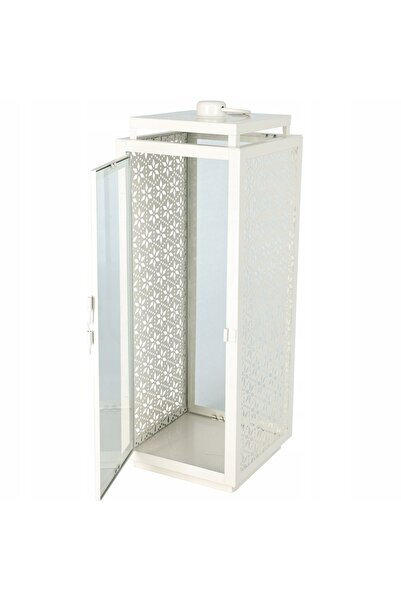 Progarden Lampion metalic pentru lumânare 14,5x14,5x39 cm alb