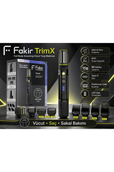 Fakir TrimX Full Body Grooming Vücut, Saç ve Sakal Tıraş Makinesi – Islak & K...