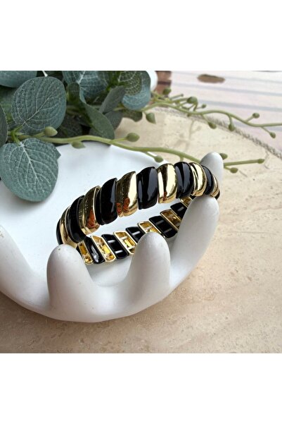 nesdesignn Colorful Gold Detailed Knotted Rubber Bracelet