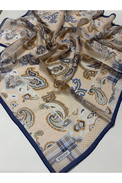 ipekevi Summer Season Tensoft Scarf Patchwork Pattern Powder