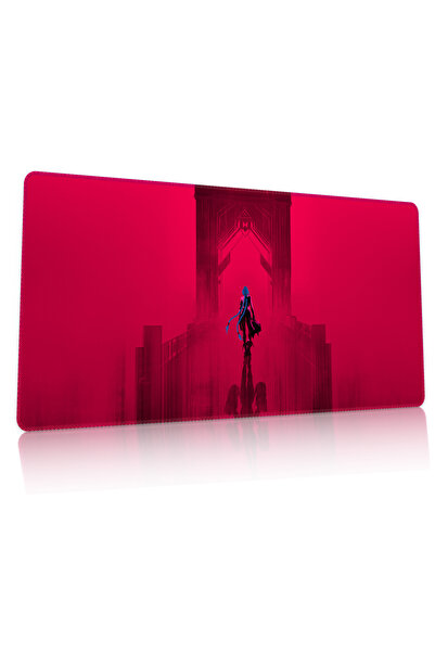 Duvarda League of Legends Jinx Gaming Oyuncu 90x40 cm Mousepad Kaymaz Taban E...