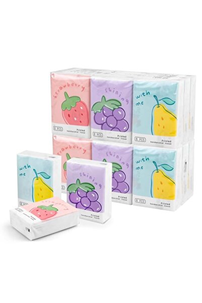 Generic Brand Pocket Tissue, 3 Ply Facial Tissue with Fruit Pattern, Travel S...
