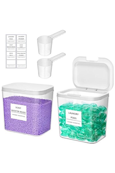 Generic Brand Lifewit 2 Pack Laundry Pods Container with Labels and Spoons, P...