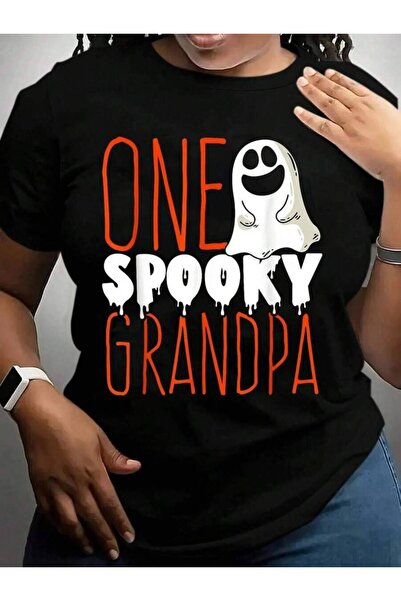 26LIK Grandpa Costume Spooky Grandfather Trick Or Treat Halloween Black Graph...