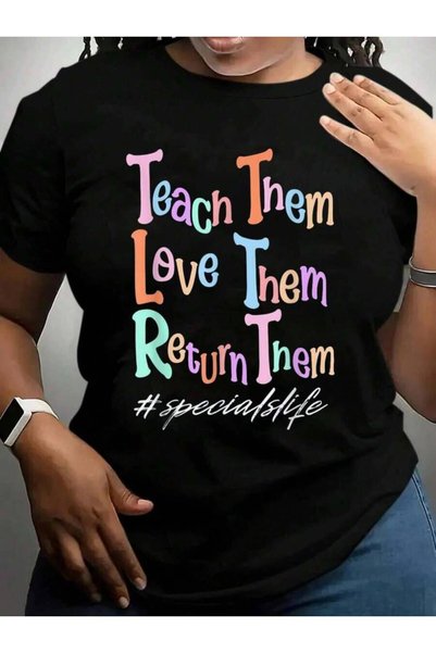 29CUN تي شيرت نسائي مطبوع عليه عبارة "Women Teach Love Return Them Specials T...