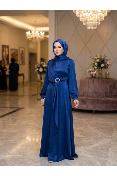 Avana collection Kuyruklu Kraş Saten Elbise