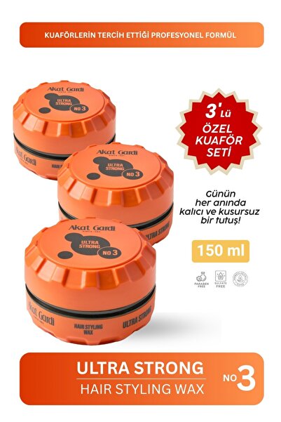 Akat Gardi Saç Şekillendirici Wax Ultra Strong 150Ml.No:3.3'Lü Özel Set